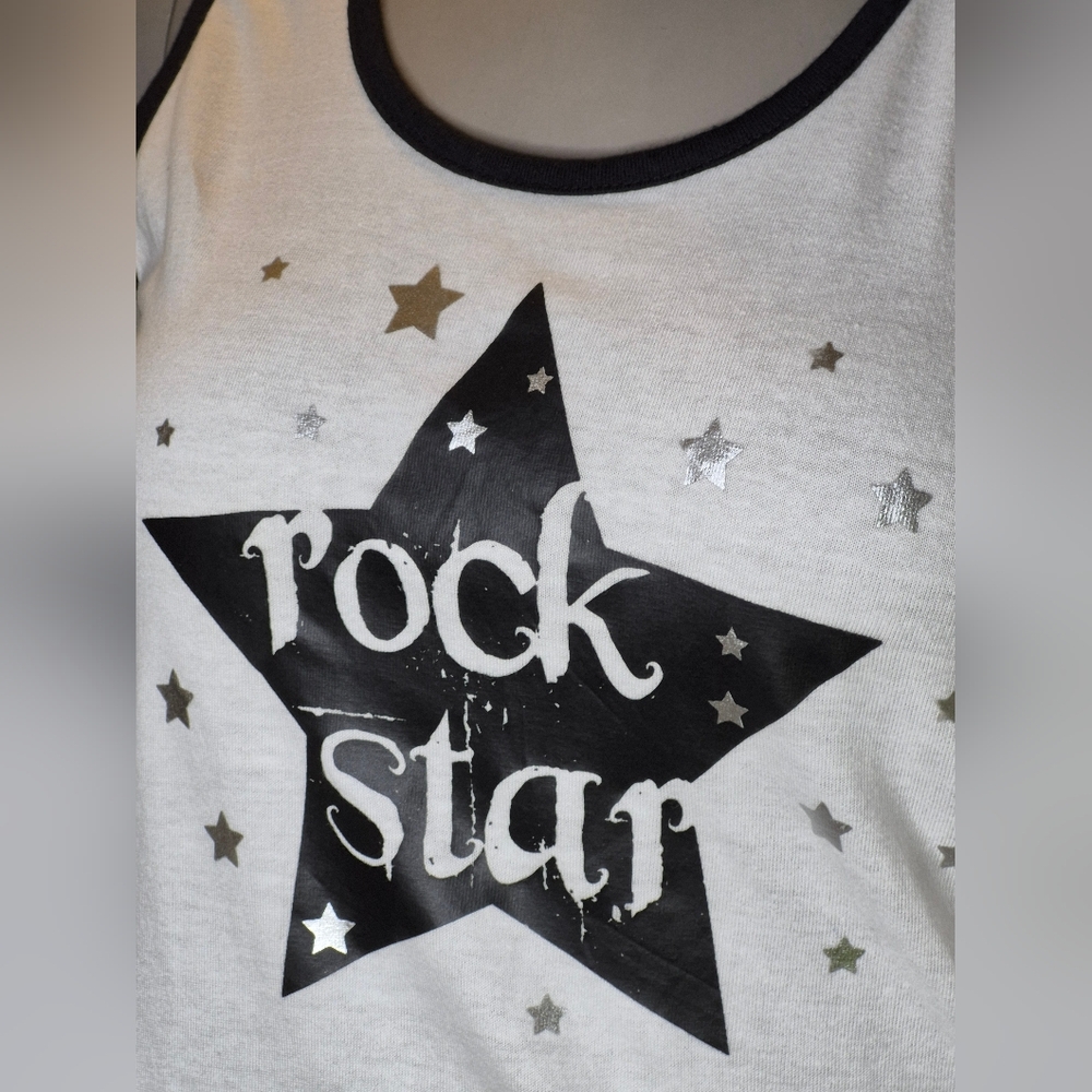 Rock Star Tank Top - White and Black - Picture 7 of 14